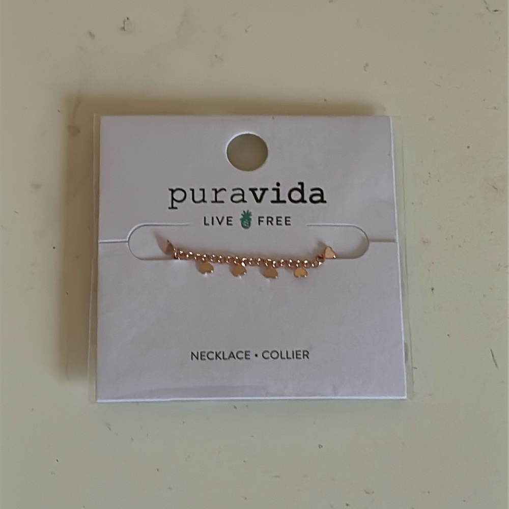 Pura Vida Rose Gold Chain with Mini Hearts